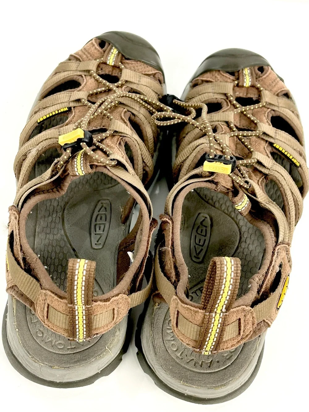 Keen Brown Sport Sandals with Yellow Accents